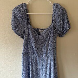 & Other Stories - Flowy Puff Sleeve Midi Dress - Blue - Size 6